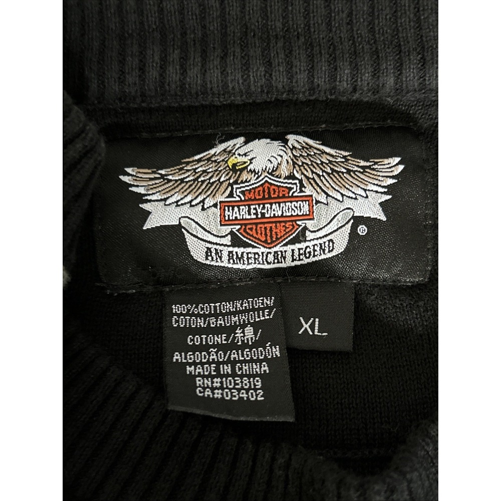 Harley Davidson Men's Size XL BLACK & GRAY‎ Knit Pullover Colorblock Sweater - Picture 3 of 3